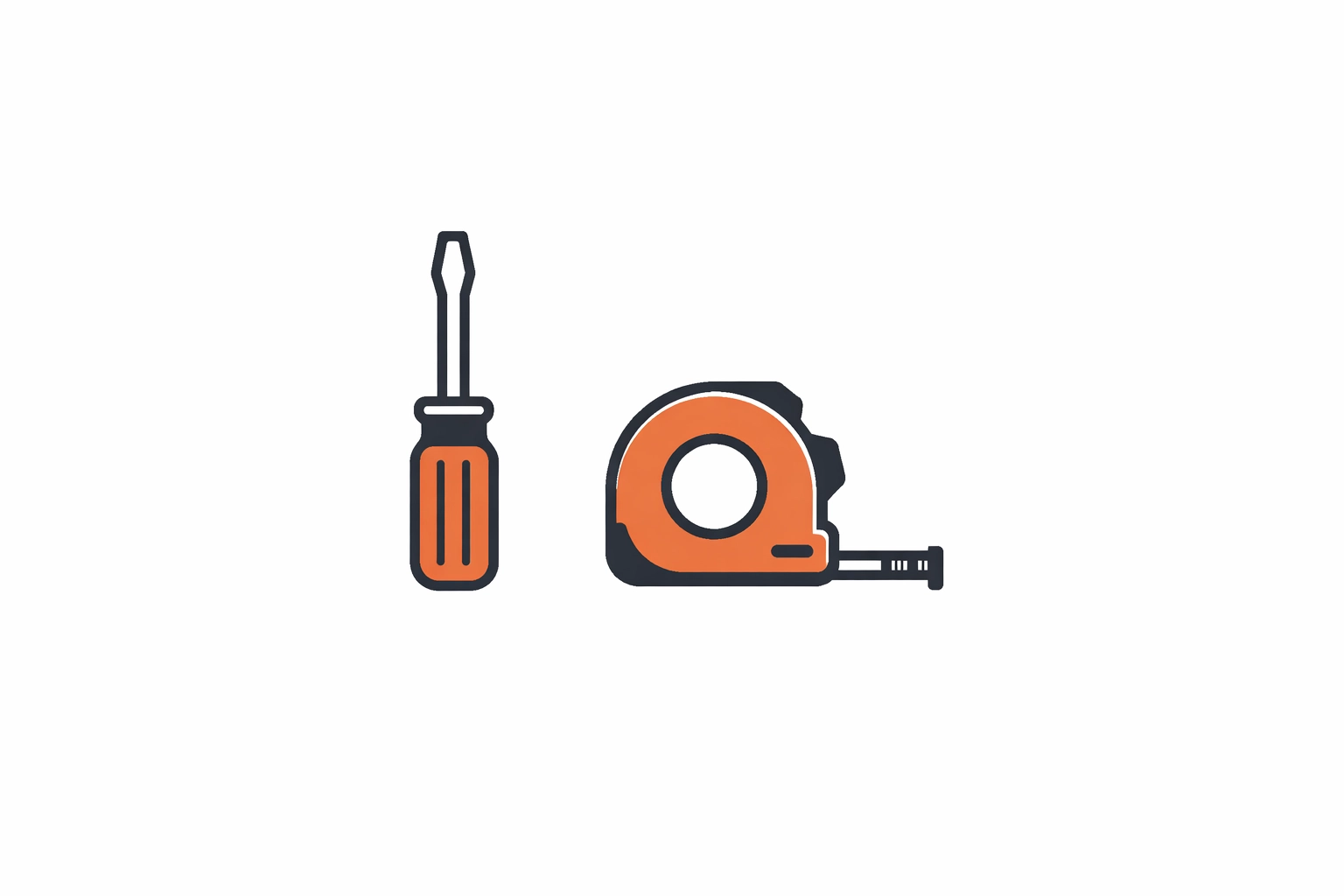 Essential handyman tools like a tape measure and screwdriver for North Vancouver door repair services.