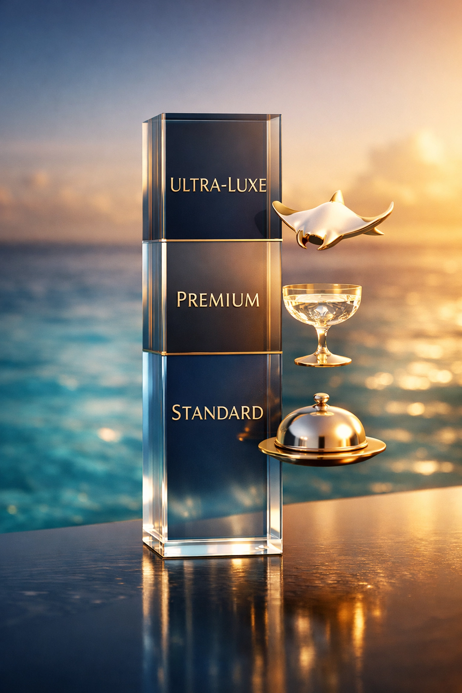 Infographic comparing Maldives all inclusive package tiers including dining and luxury spirits.