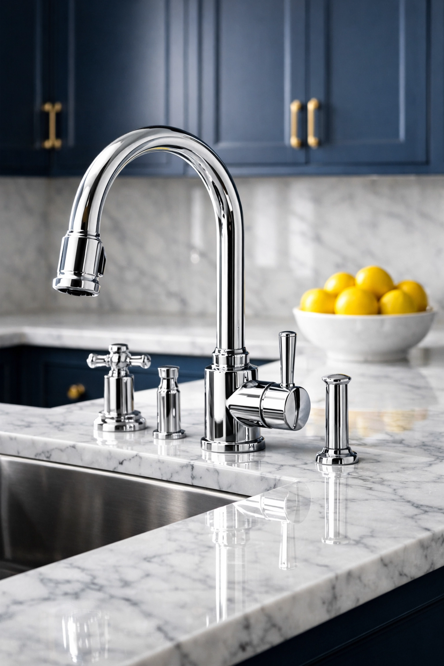 Spotless luxury kitchen in Groton MA featuring marble countertops and professional residential cleaning.