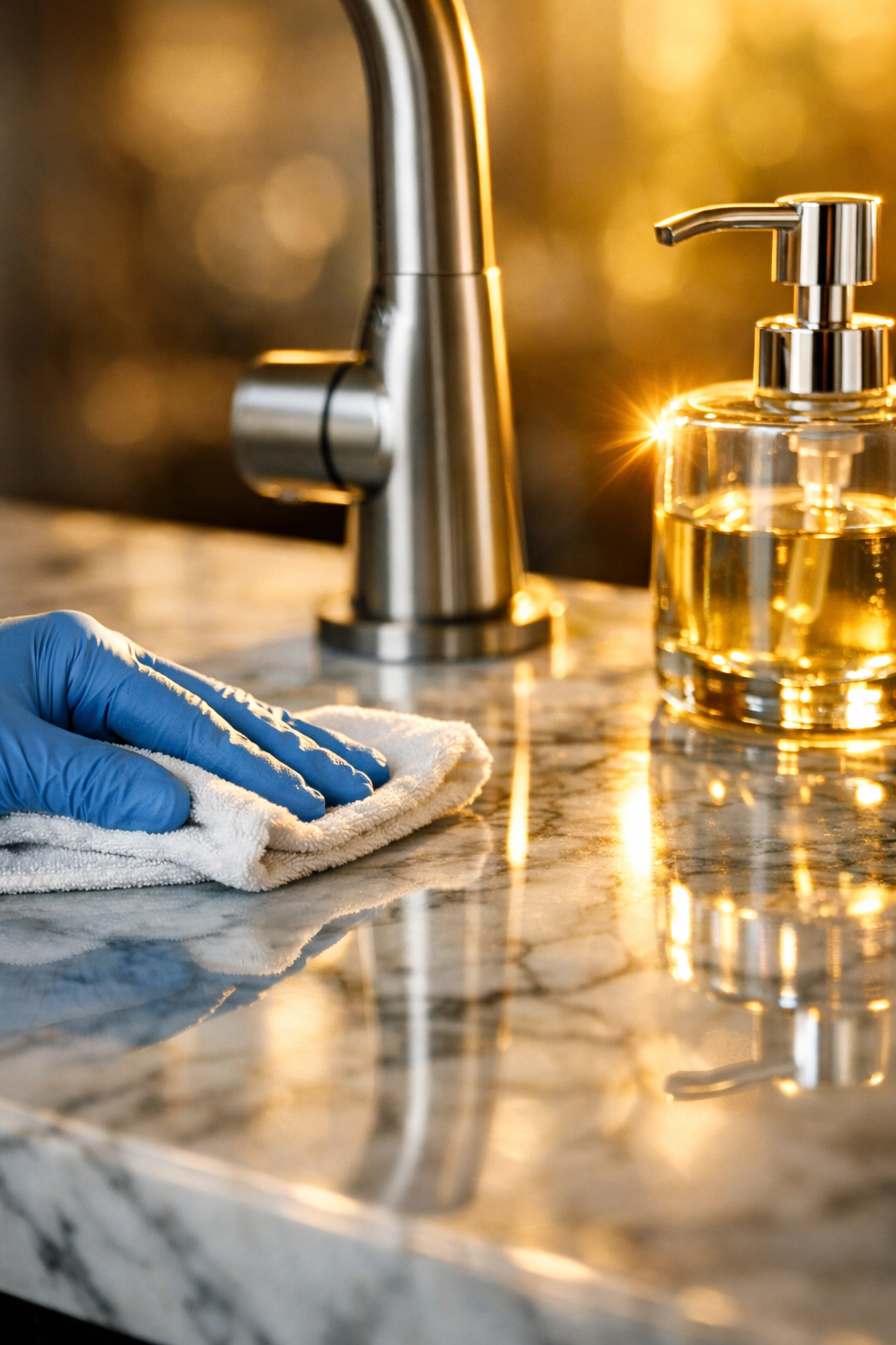 Luxury house cleaning MA featuring polished marble surfaces and residential cleaning MA expertise.