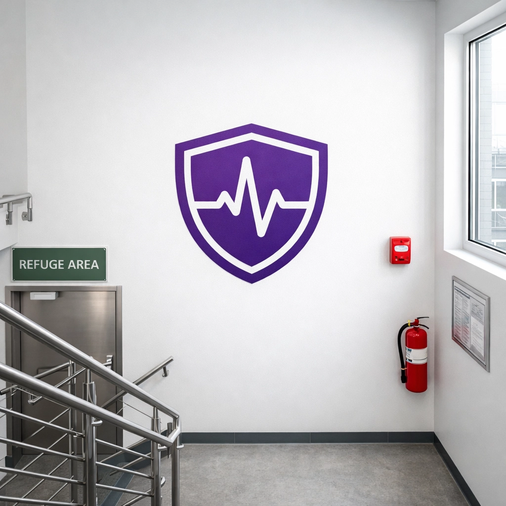 Modern apartment stairwell and refuge area inspected for fire safety compliance in Essex.