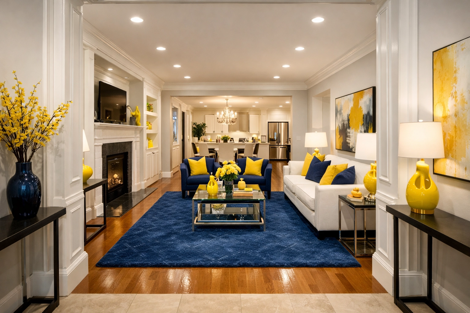 Staged open-concept home after a premium luxury house cleaning Worcester transformation.