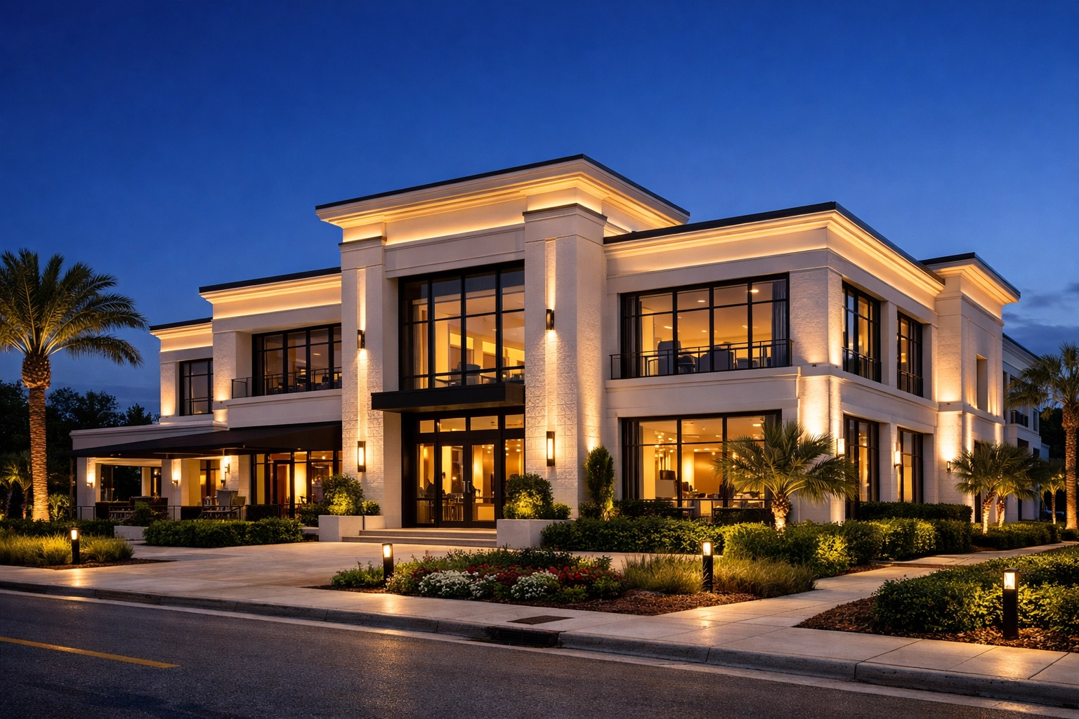 Luxury commercial renovation in South Florida showcasing high-end craftsmanship and modern architecture.