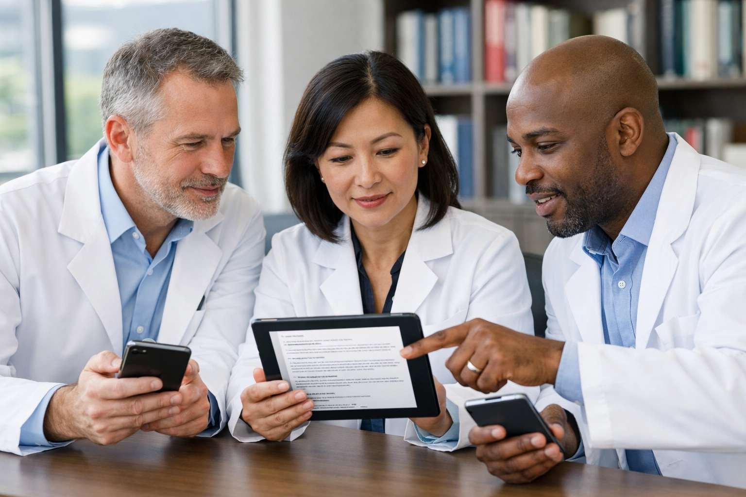 Licensed physicians reviewing patient information for online skin treatment consultation