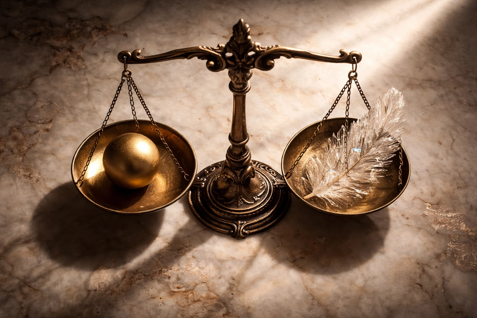 Balance scale depicting risk-weighted allocation versus equal investment distribution in portfolios