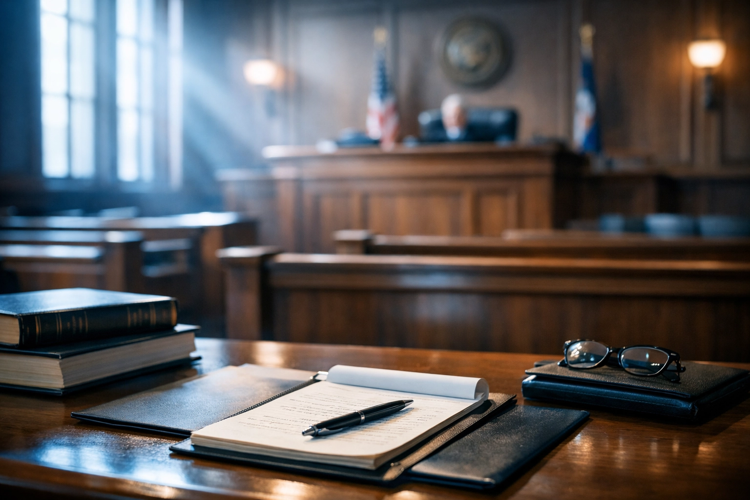 Courtroom interior where DUI trial litigation takes place in Virginia Beach