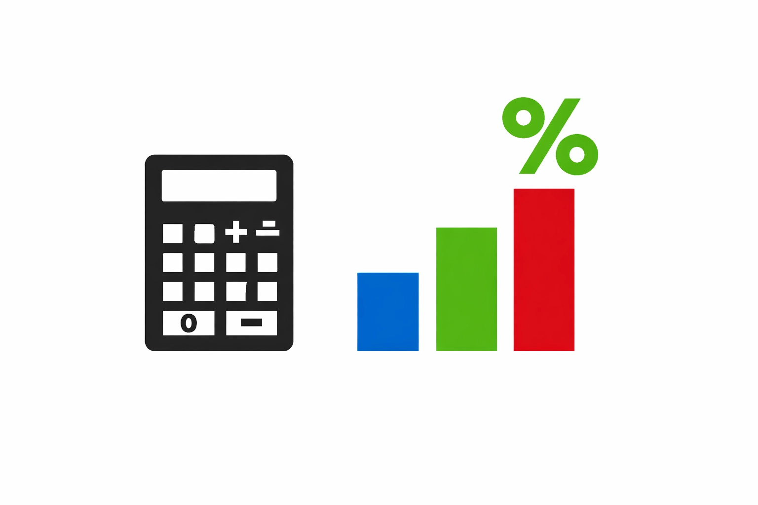 Minimalist graphic of a calculator and rising bar graph for tracking resell profit margins.