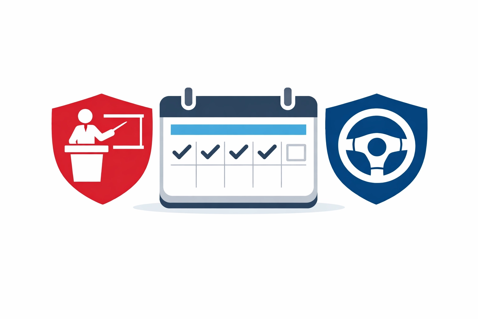 Instructor & Assessor Training schedule showing two certifications earned in one week.