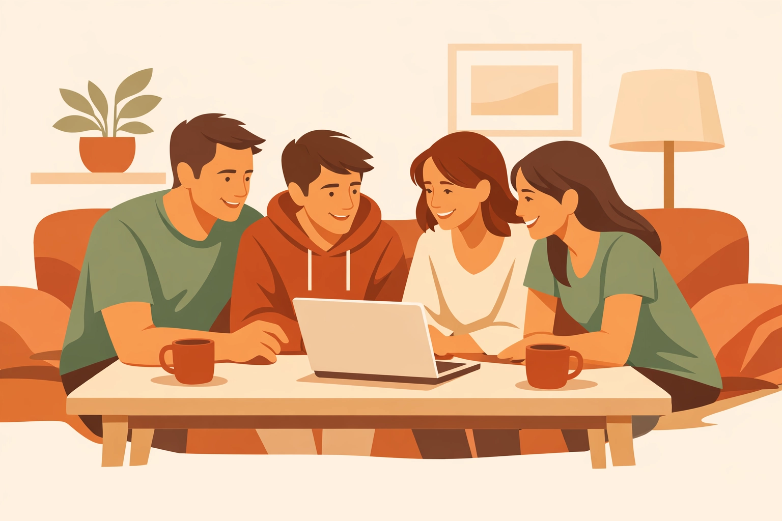 Christian family discussing digital safety and building trust with teenagers at home