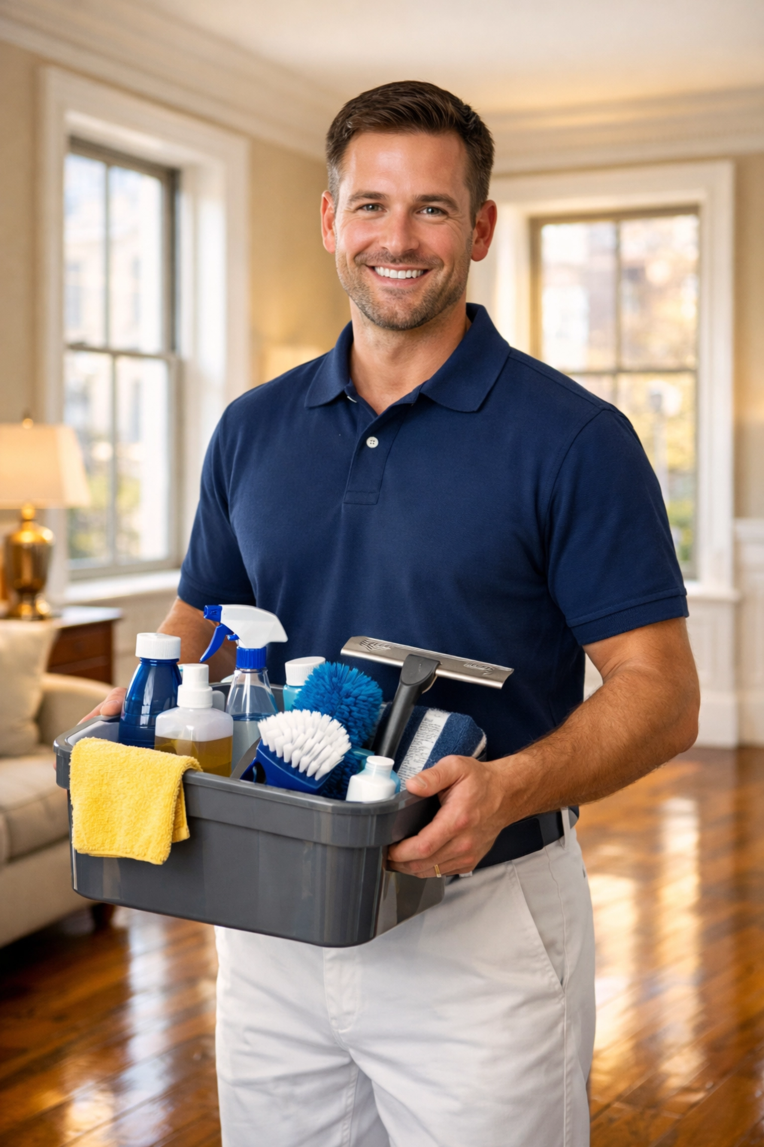 Professional cleaning expert in a Beacon Hill apartment representing secure Apartment Cleaning Boston services.