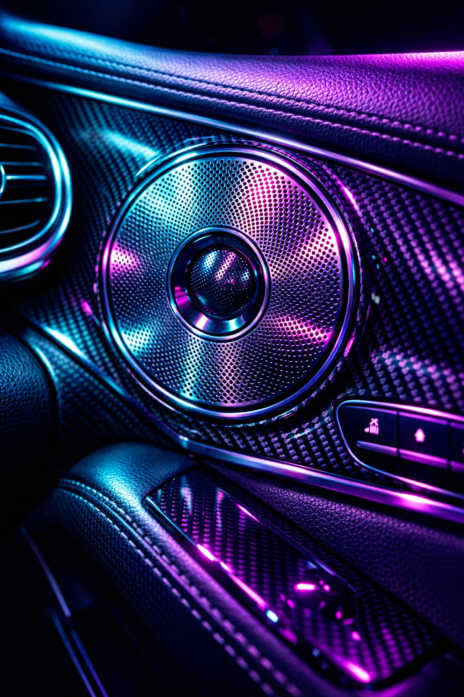 Premium car audio installation by Ultimate Sounds featuring a high-end speaker in Chattanooga TN.