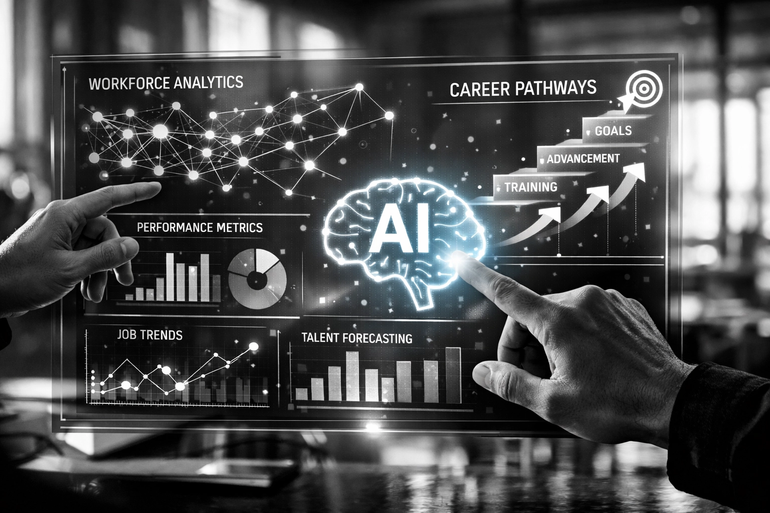 Workforce analytics and AI-powered career pathway data visualization system
