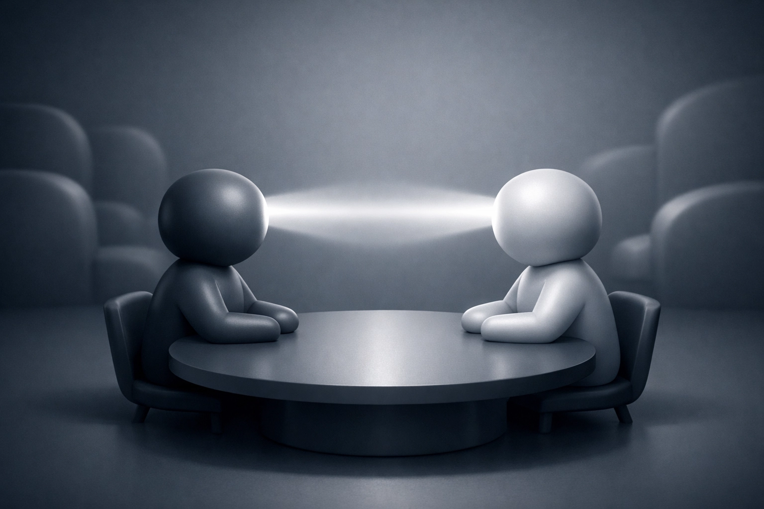 Dining & Socializing: How to Master Noisy Environments with Modern Tech Visual representation of hearing aid directional microphones focusing on a speaker in a noisy environment.