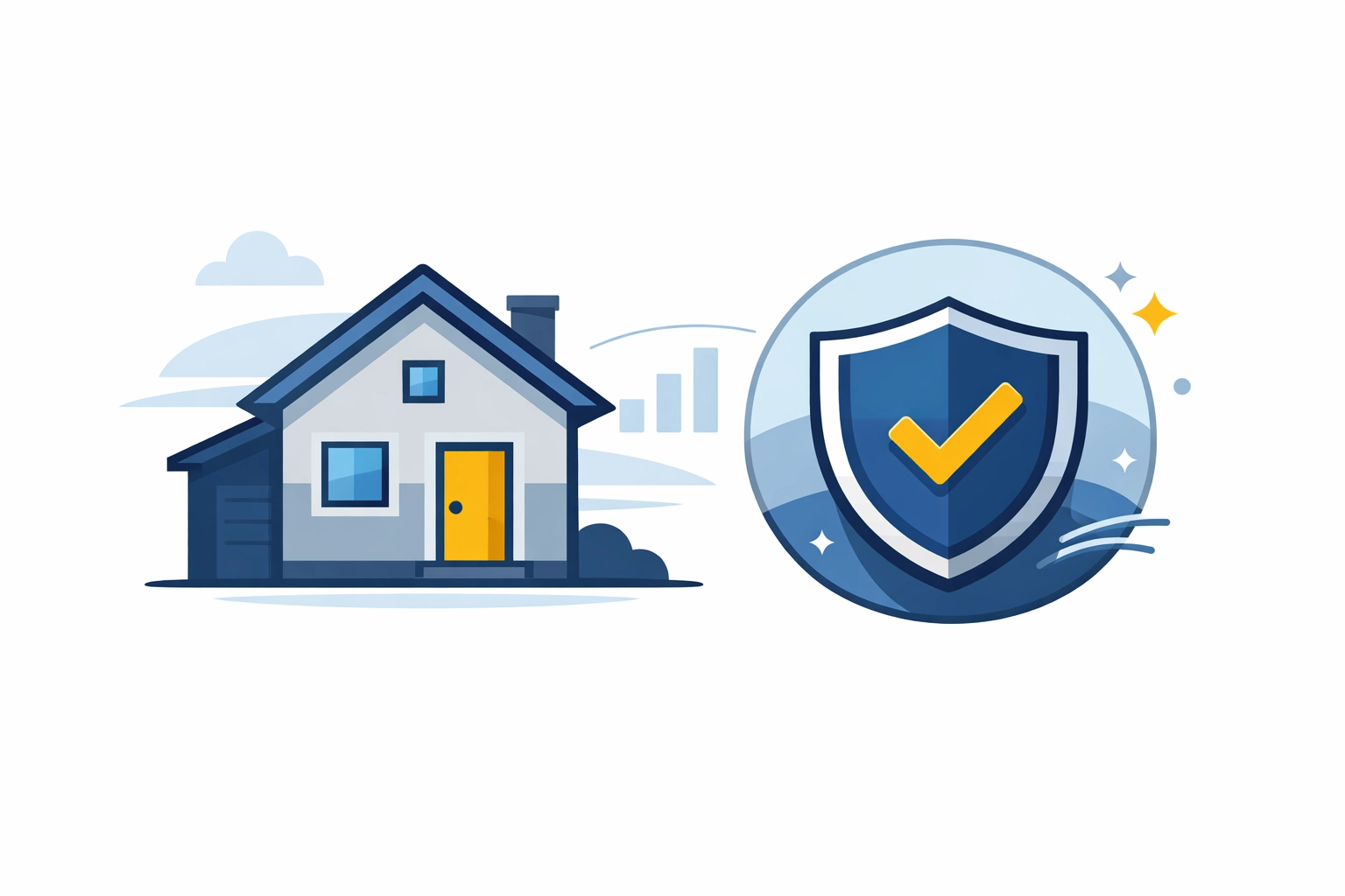 House and shield icons representing qualified account withdrawals for first-time home buying.
