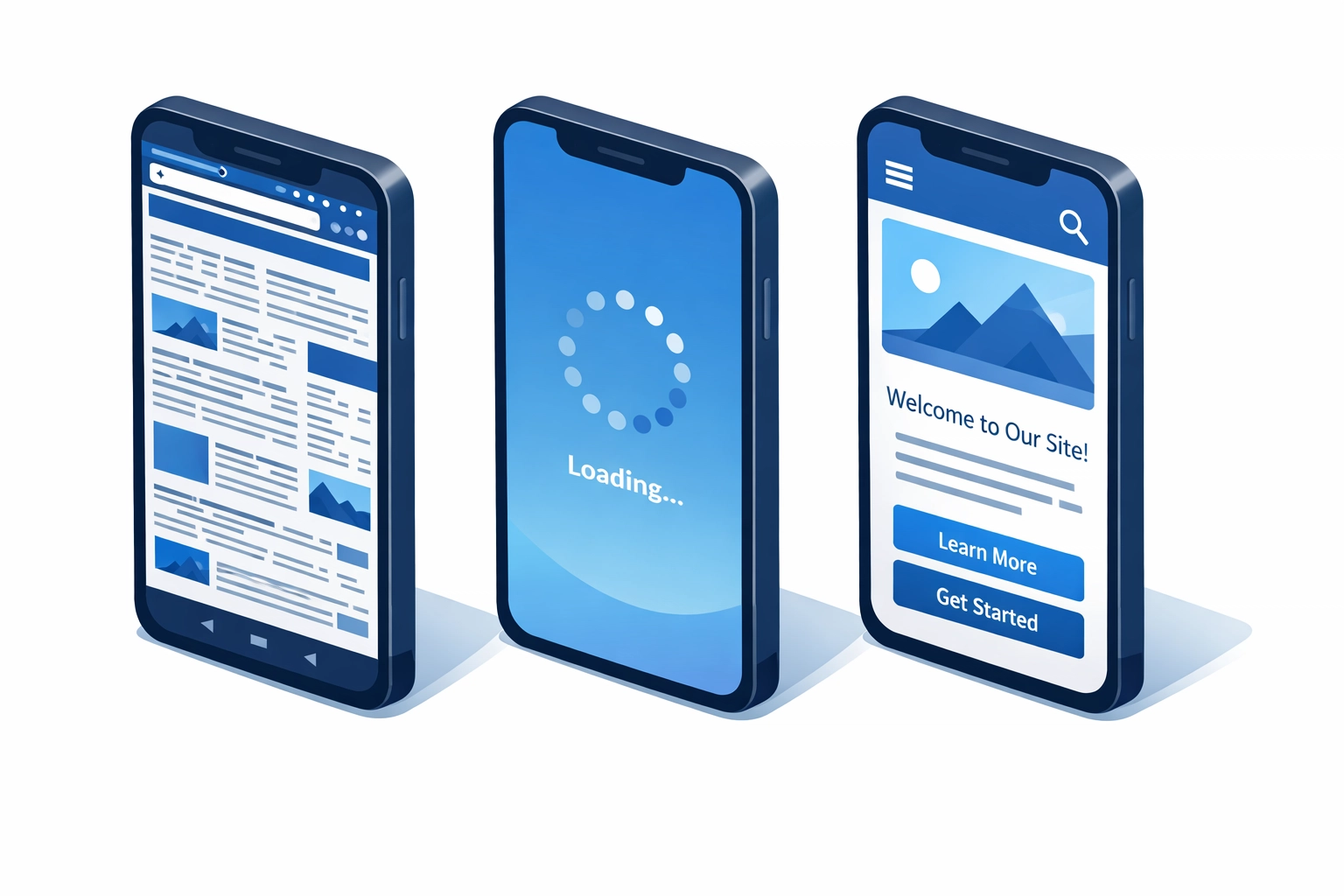 Mobile responsive website design comparison showing poor versus optimized mobile user experience