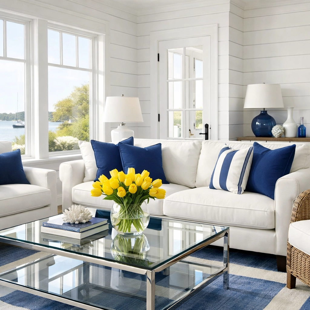 Pristine living room in Sandwich Village after a professional bi-weekly house cleaning service.