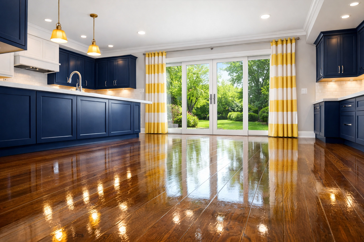 Spotless move-in ready kitchen with gleaming counters from professional house cleaning Townsend MA.