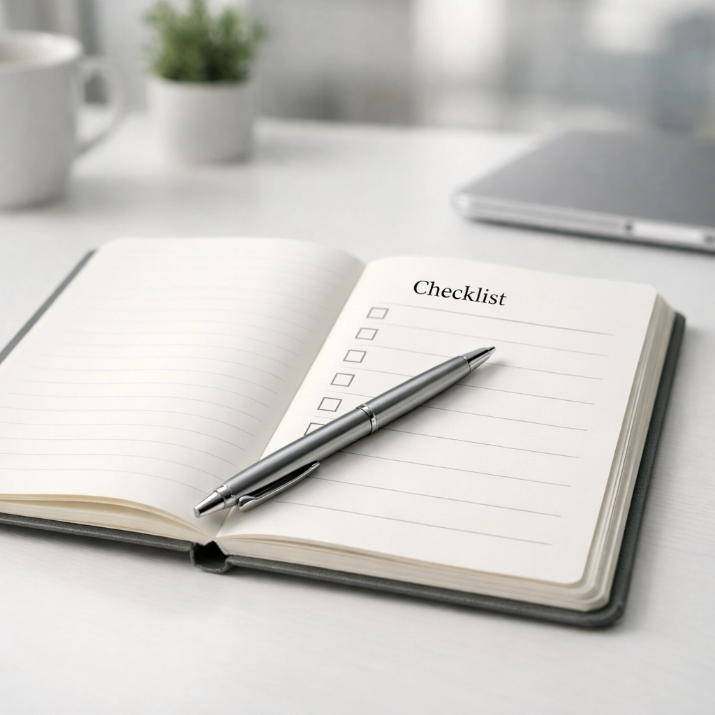 Tax preparation workflow checklist and quality control procedures on office desk