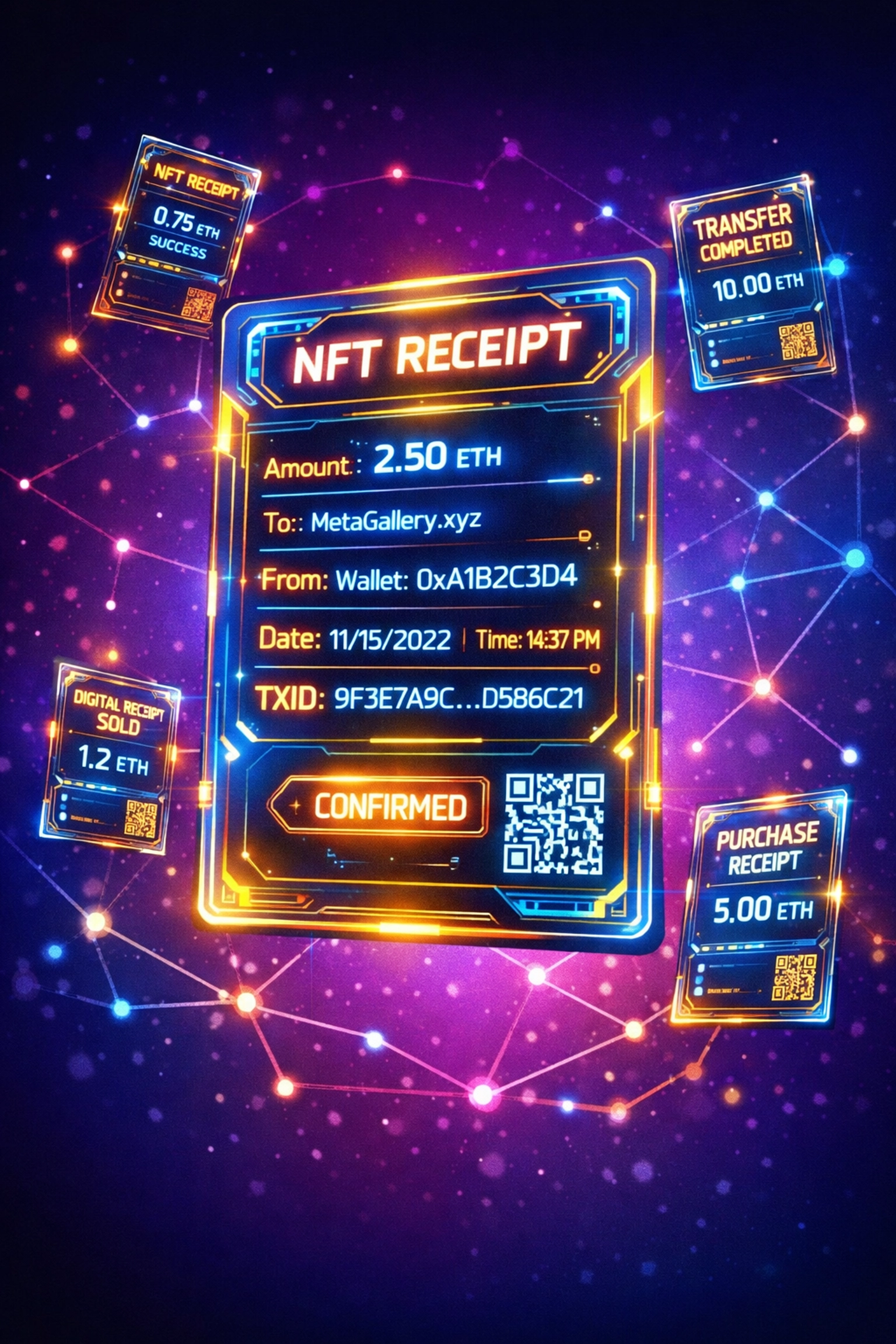 NFT receipt blockchain verification for collectible digital transaction records
