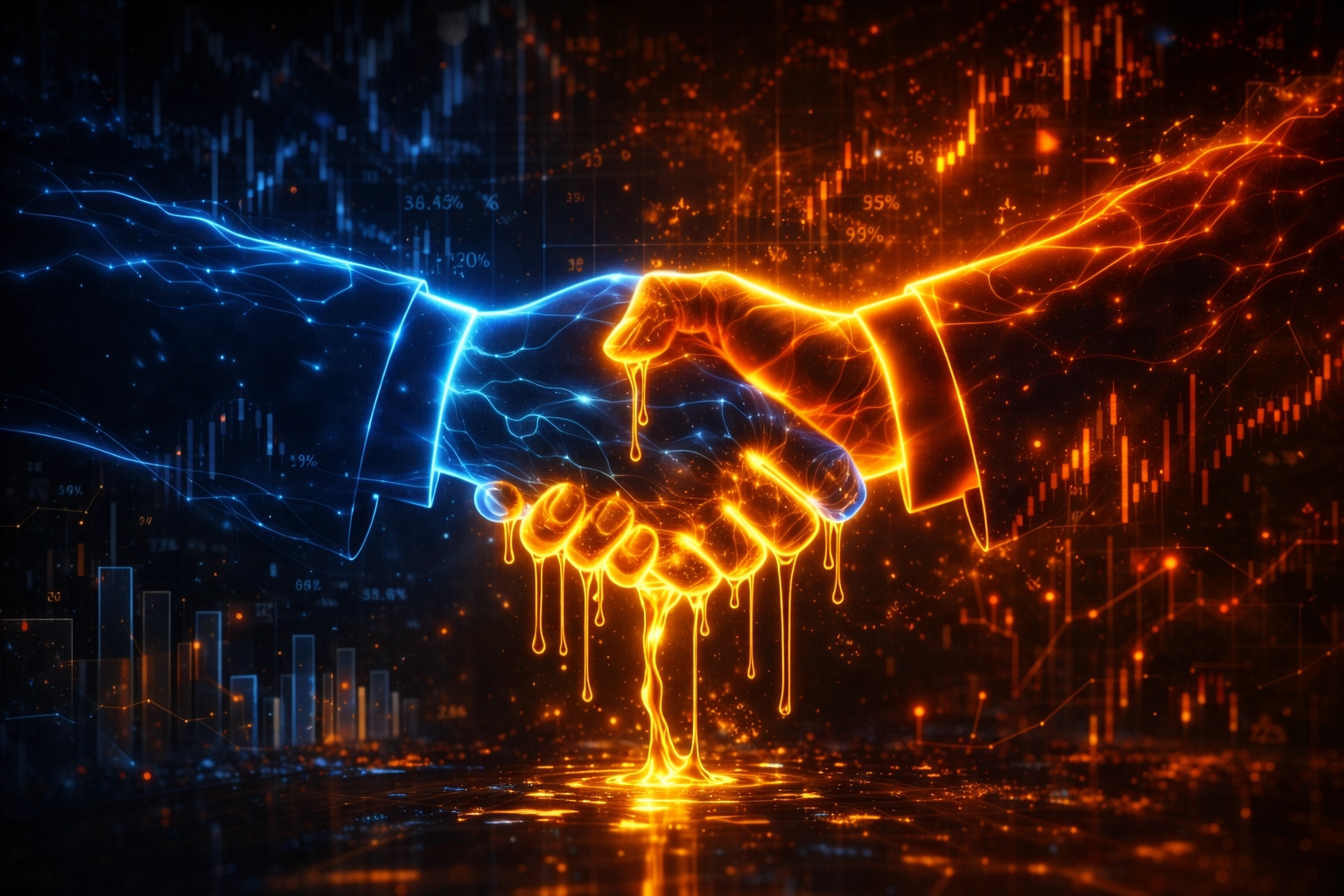 Surrealist Financial abstract image of negotiation power and stable runway