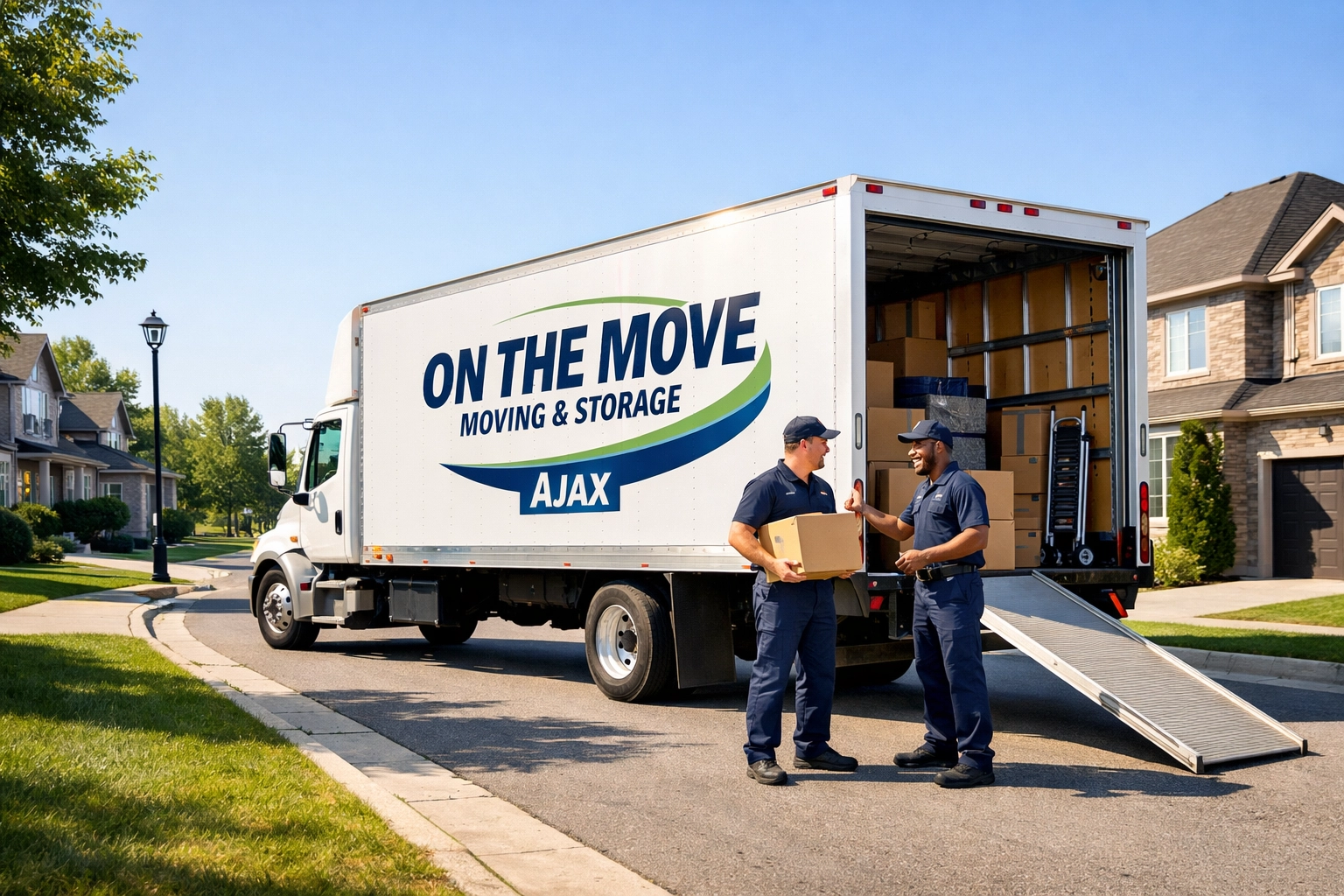 On The Move professional truck and movers in Ajax, providing transparent moving company cost estimates for clients.