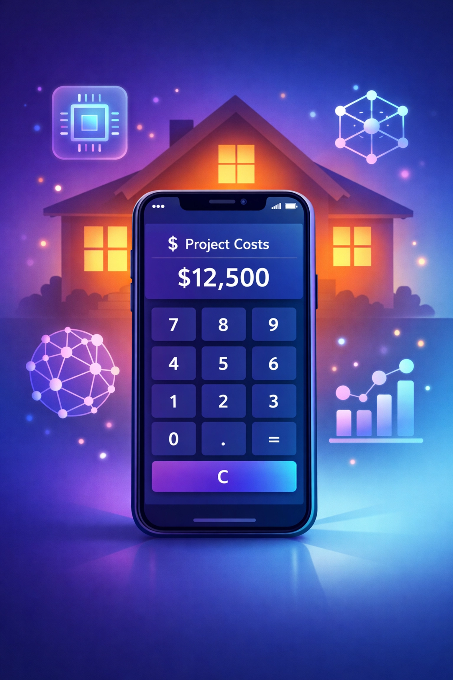 AI-powered estimate tool showing home repair costs on smartphone screen