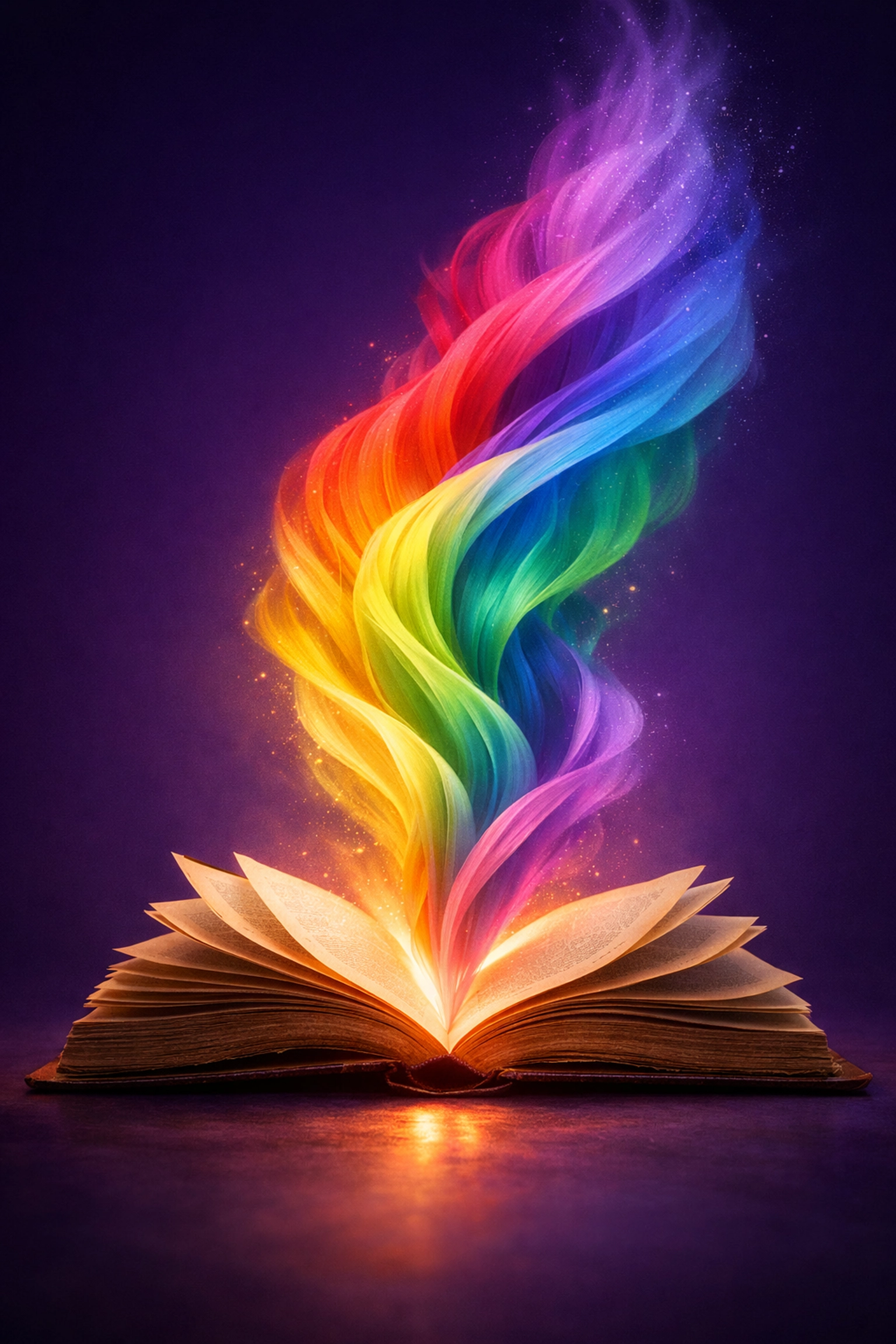 Open book with rainbow pages representing transformative power of trans literature and queer fiction