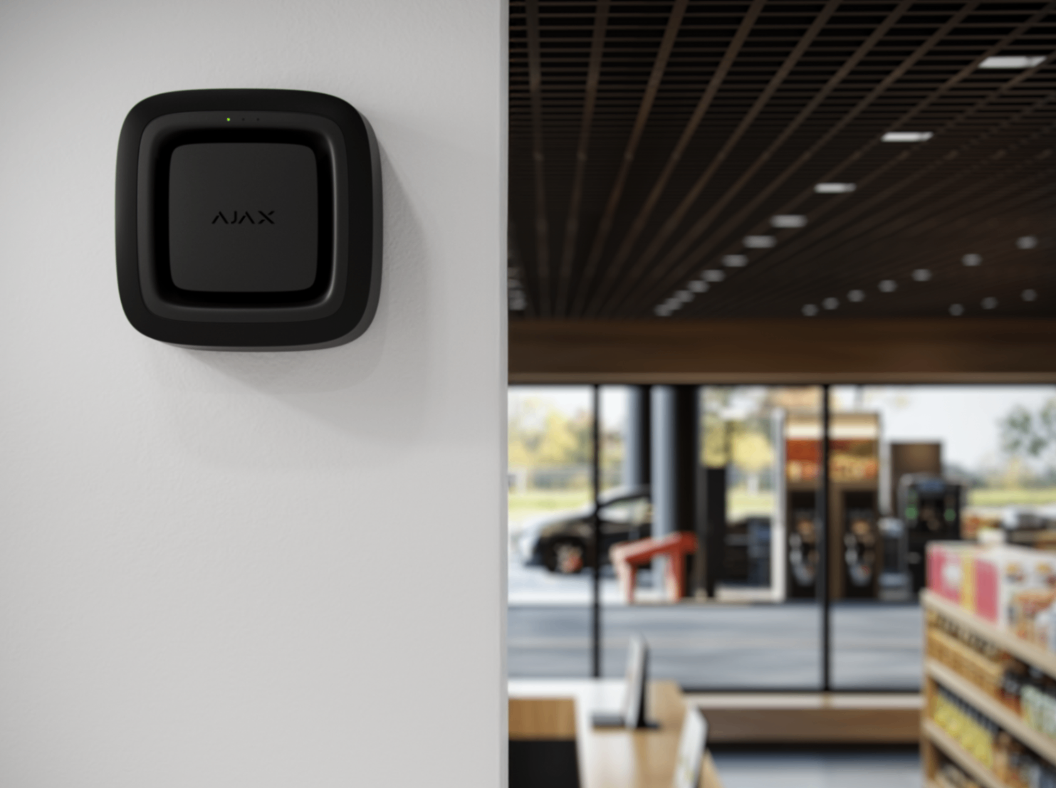 Wall-mounted black security sensor