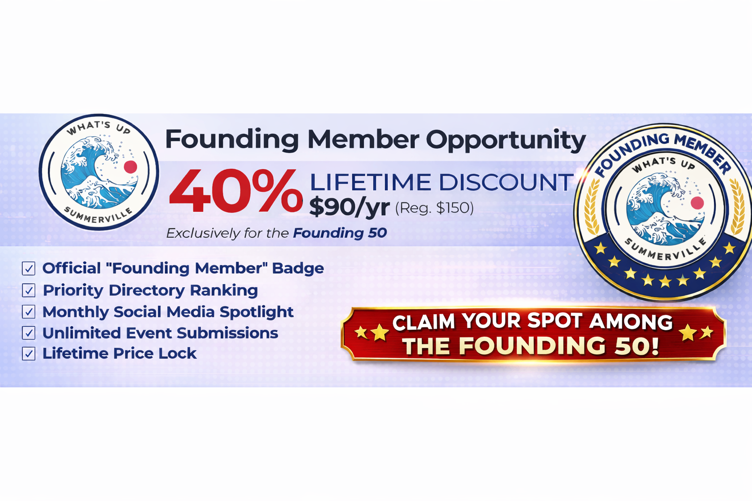 What's Up Summerville Founding Member Opportunity