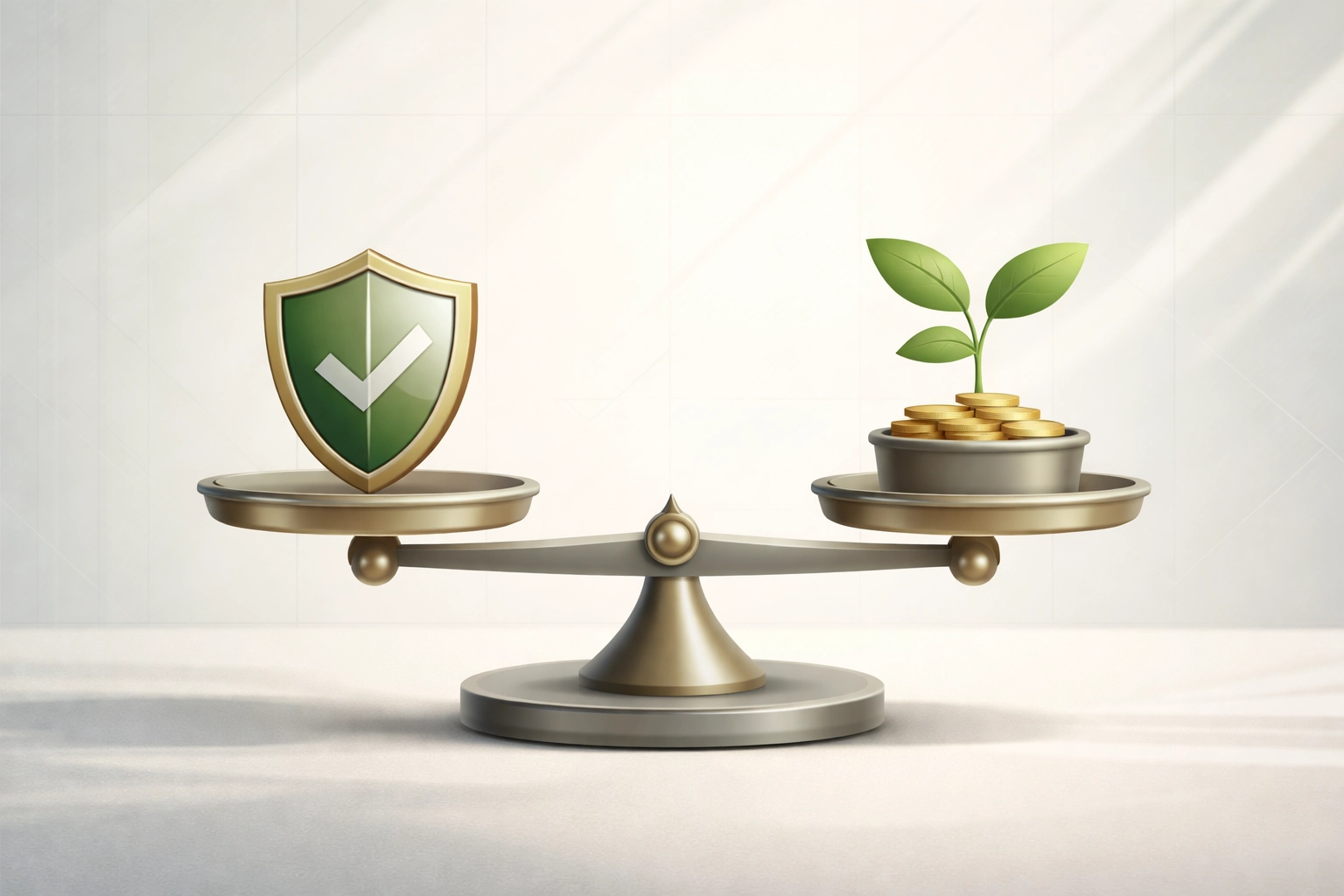 Financial balance scale comparing pension security and investment growth for Martin County Schools retirement