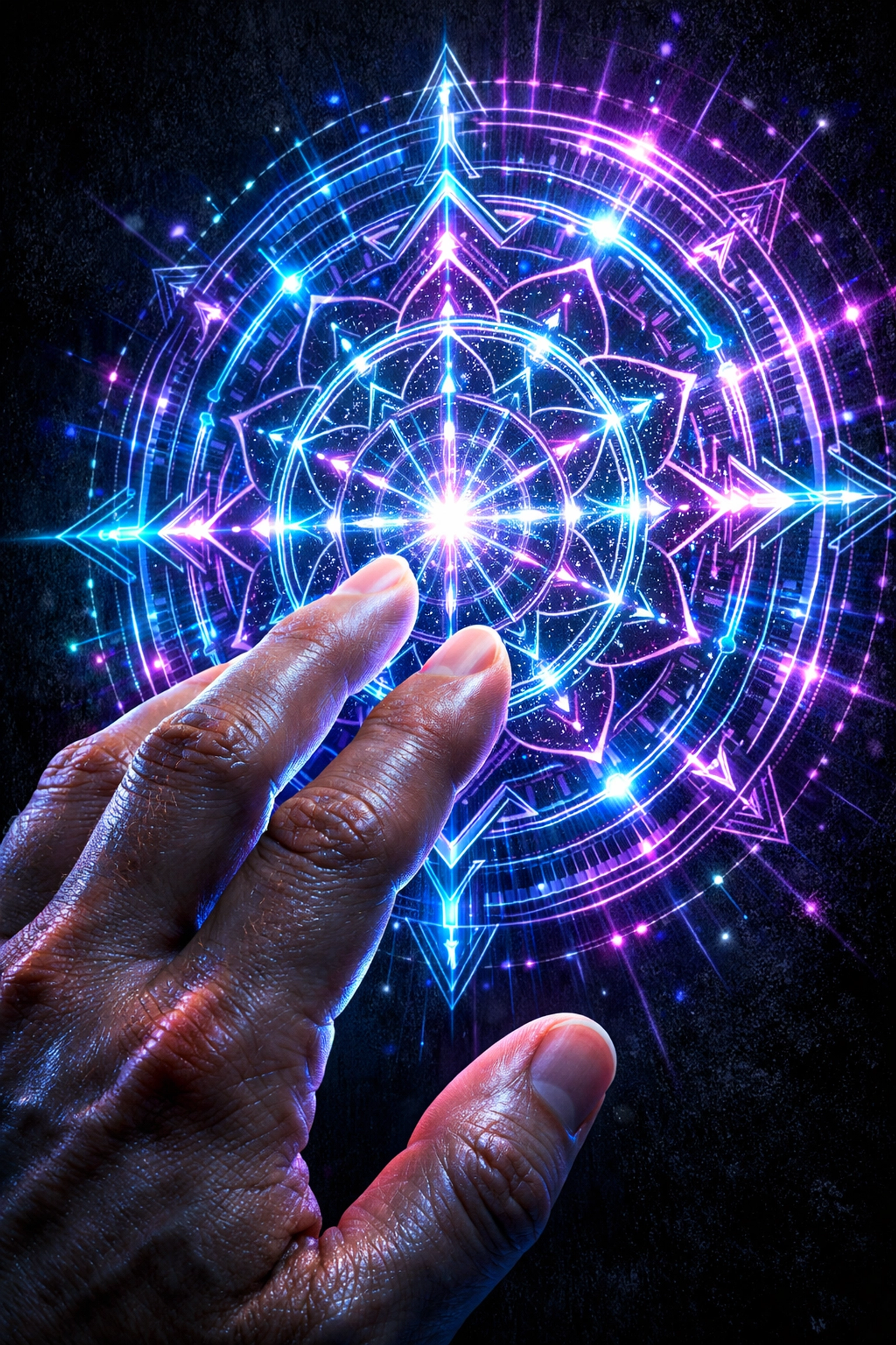 A hand interacting with a glowing digital interface to master AI assessments and secure career success.