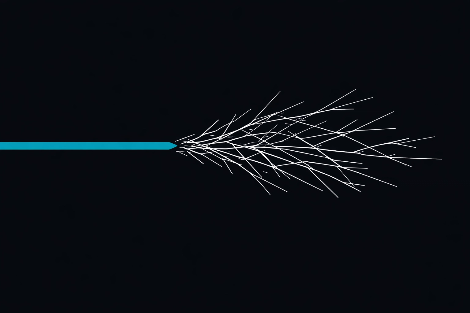 Abstract visualization of a sales pipeline fracturing due to poor freelance SDR outreach quality.