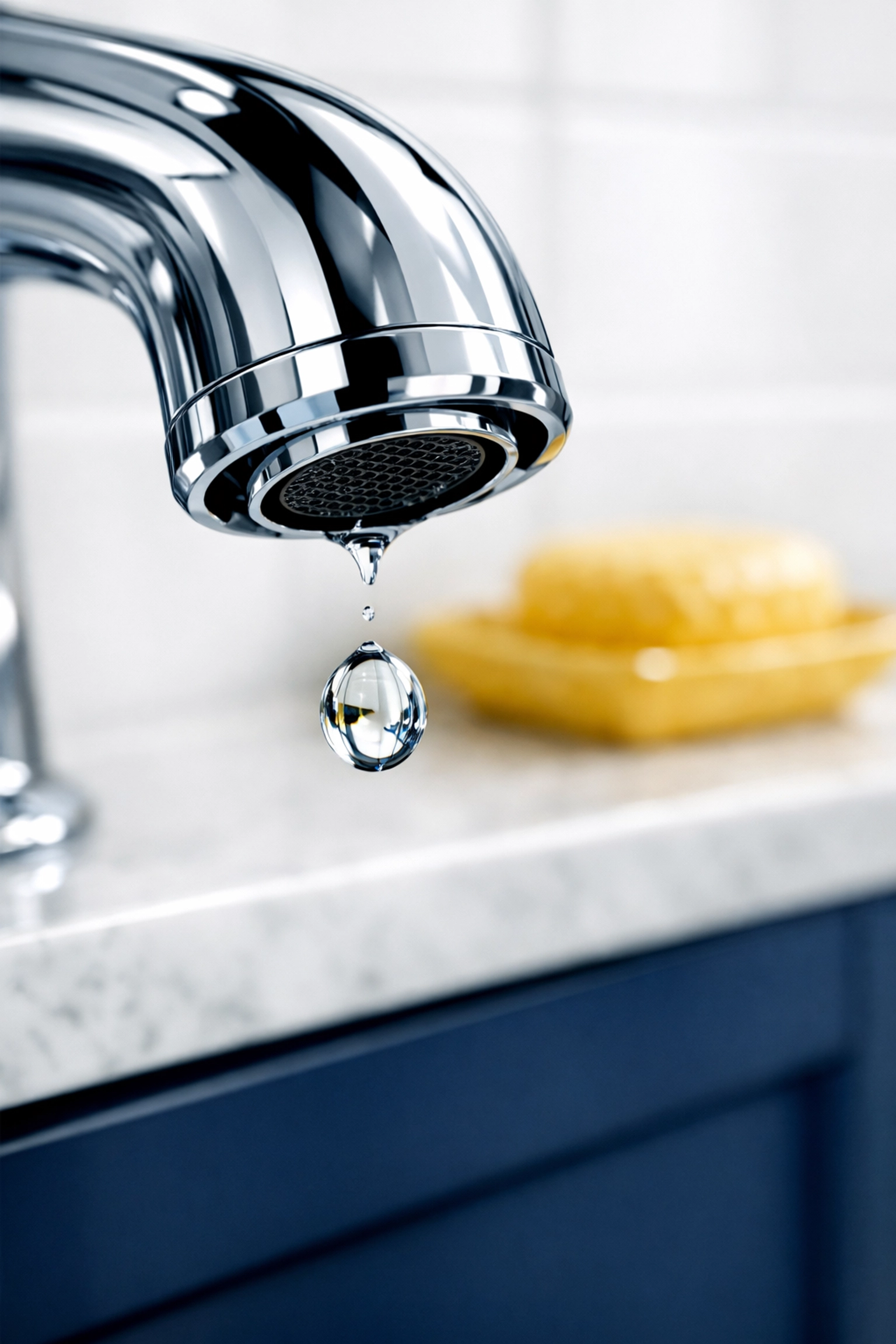 Sparkling clean bathroom faucet in a Harvard home emphasizing water conservation and green cleaning.