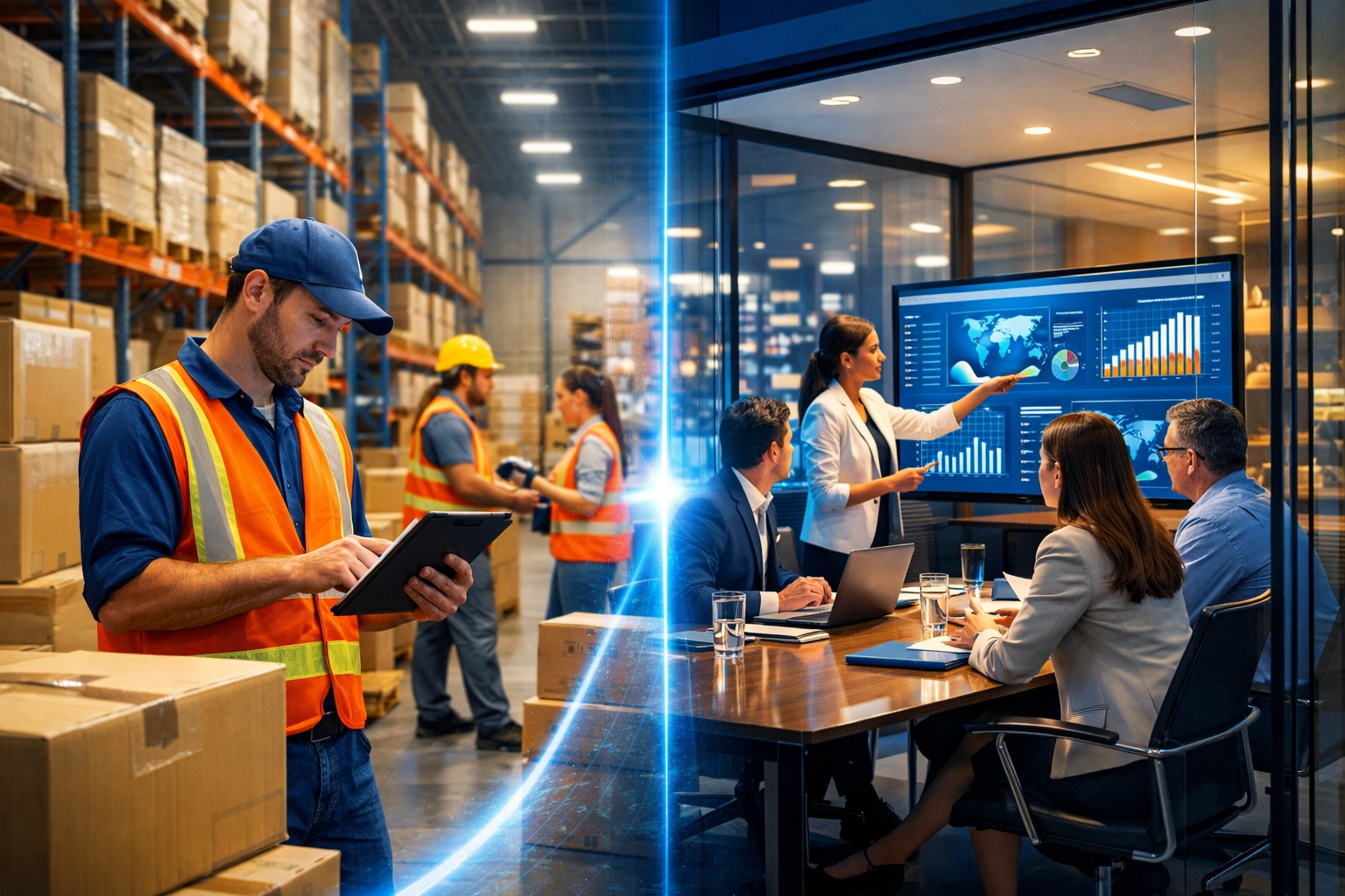 Cross-functional teams coordinating tariff response across warehouse operations and corporate offices