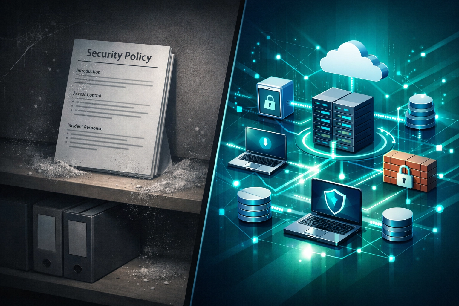 Comparison of inactive WISP document versus active security system implementation