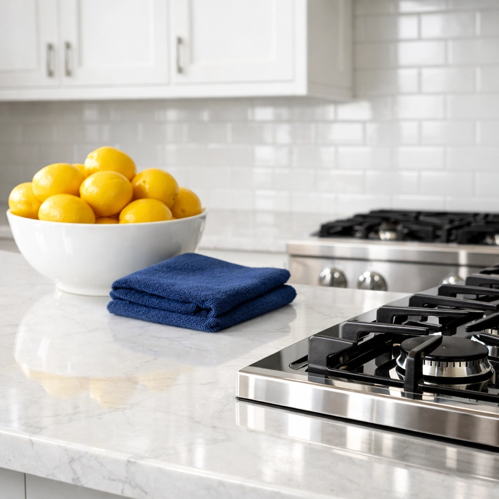 Deep cleaned modern kitchen and polished stovetop for a stress-free Boston apartment turnover.