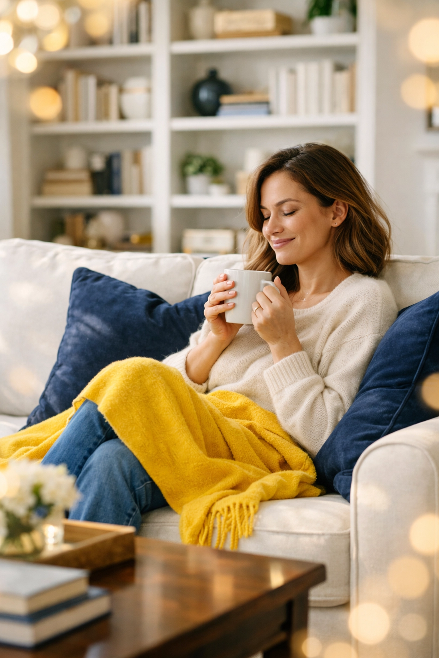 Happy resident relaxing in a home serviced by Professional House Cleaning in Leicester, MA.