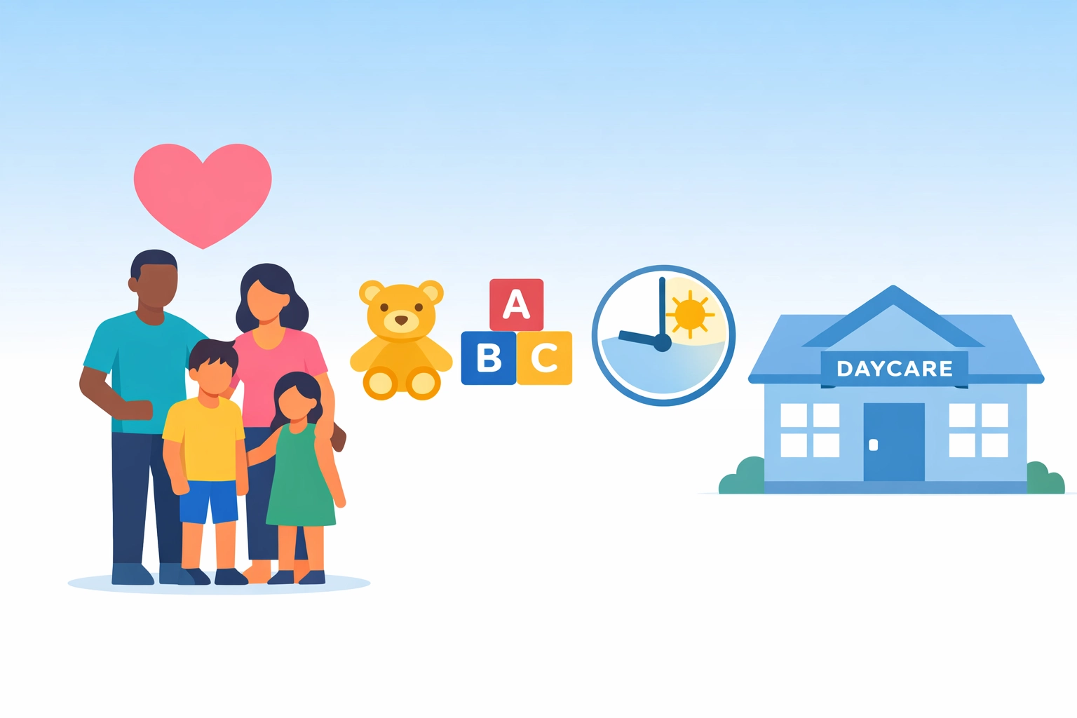 Family with children illustrating dependent care tax credit and FSA benefits