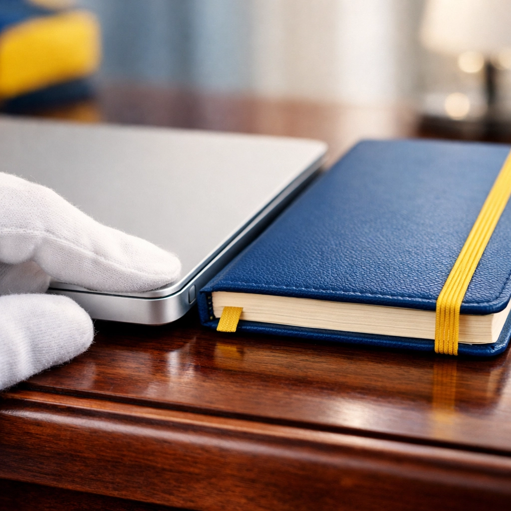 Dust-free professional office workstation in Medford showcasing detailed commercial cleaning services.