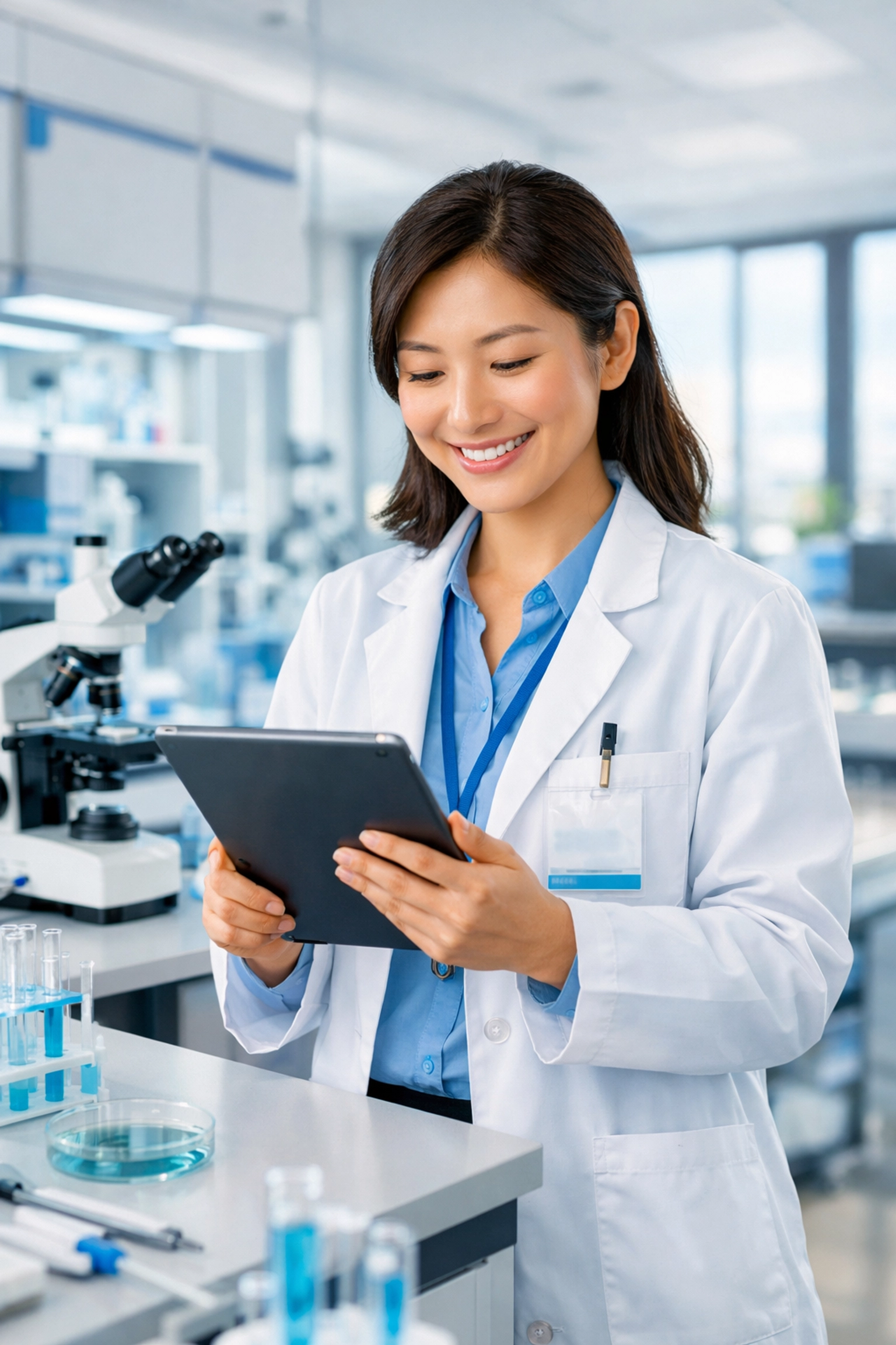 Researcher in a laboratory representing non-profit organizations that are H-1B cap-exempt.