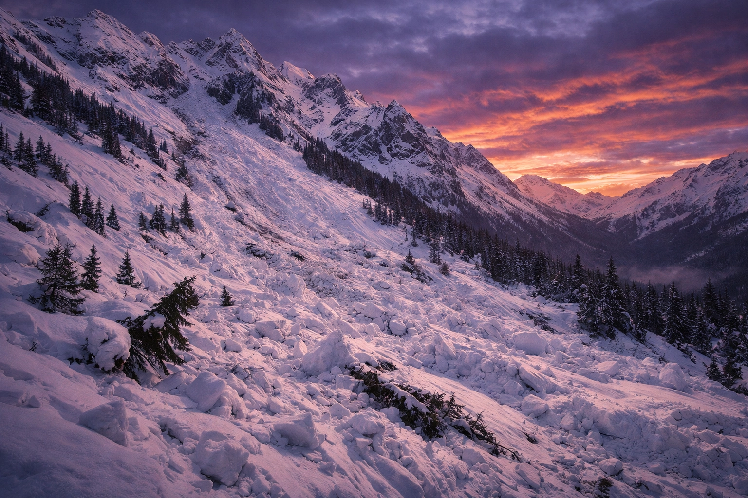 Snow-covered mountain aftermath of California avalanche that killed eight people