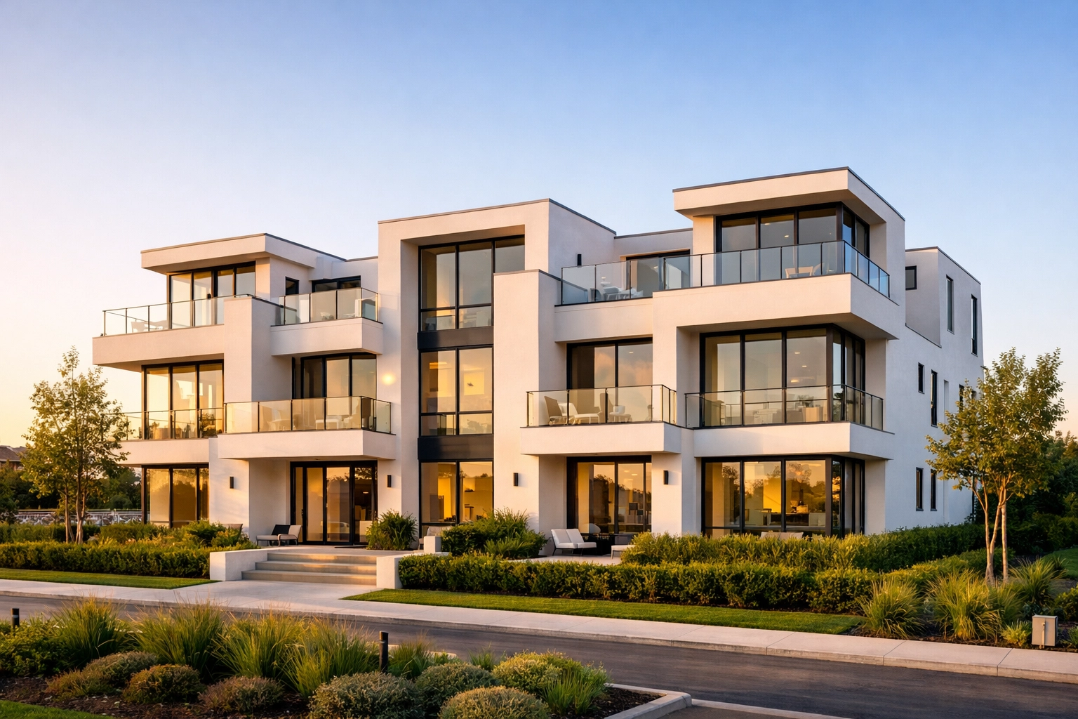 Modern 4-unit multi-family property representing a successful residential real estate investment portfolio.