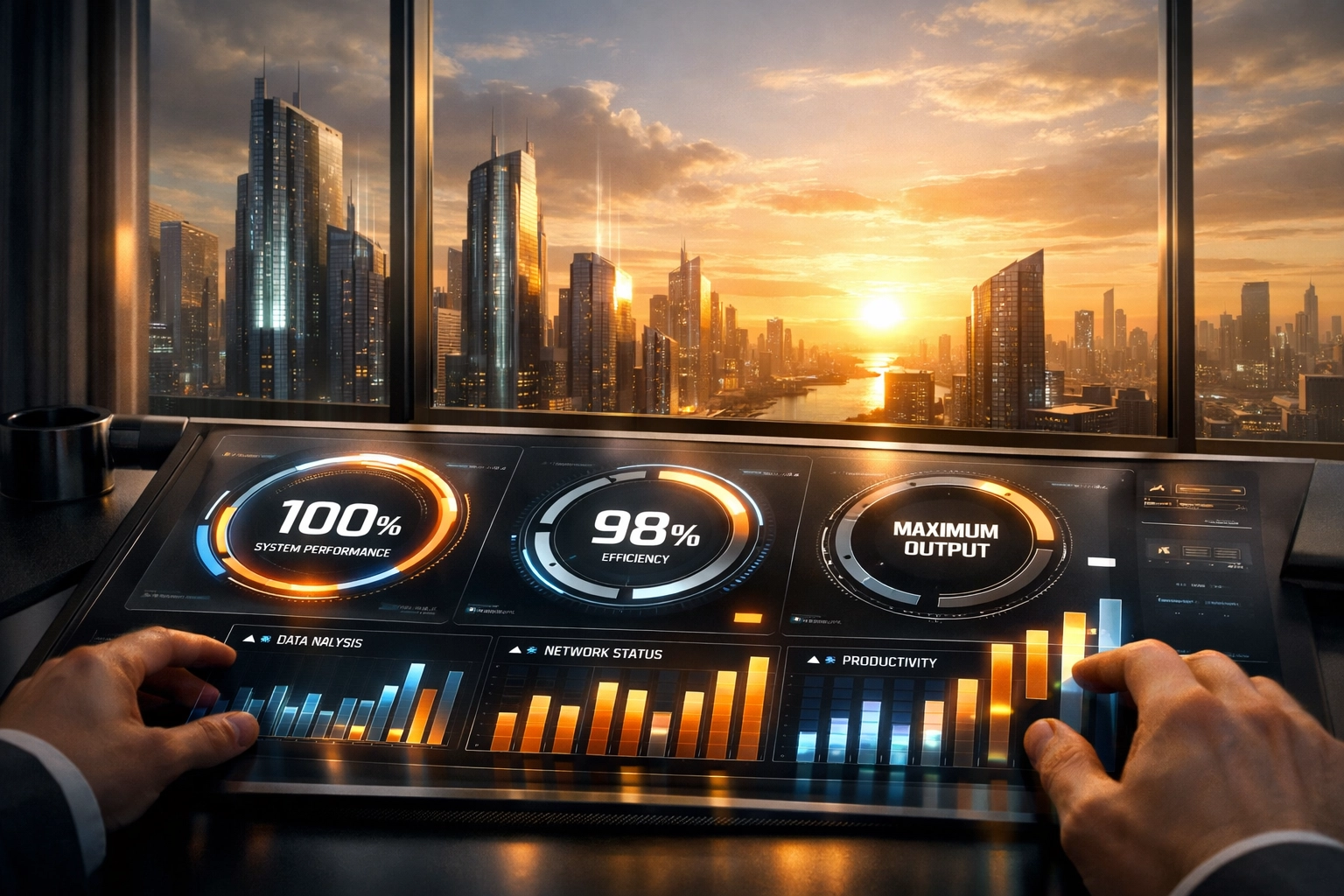 Modern digital marketing dashboard showing peak performance metrics and SEO success indicators.