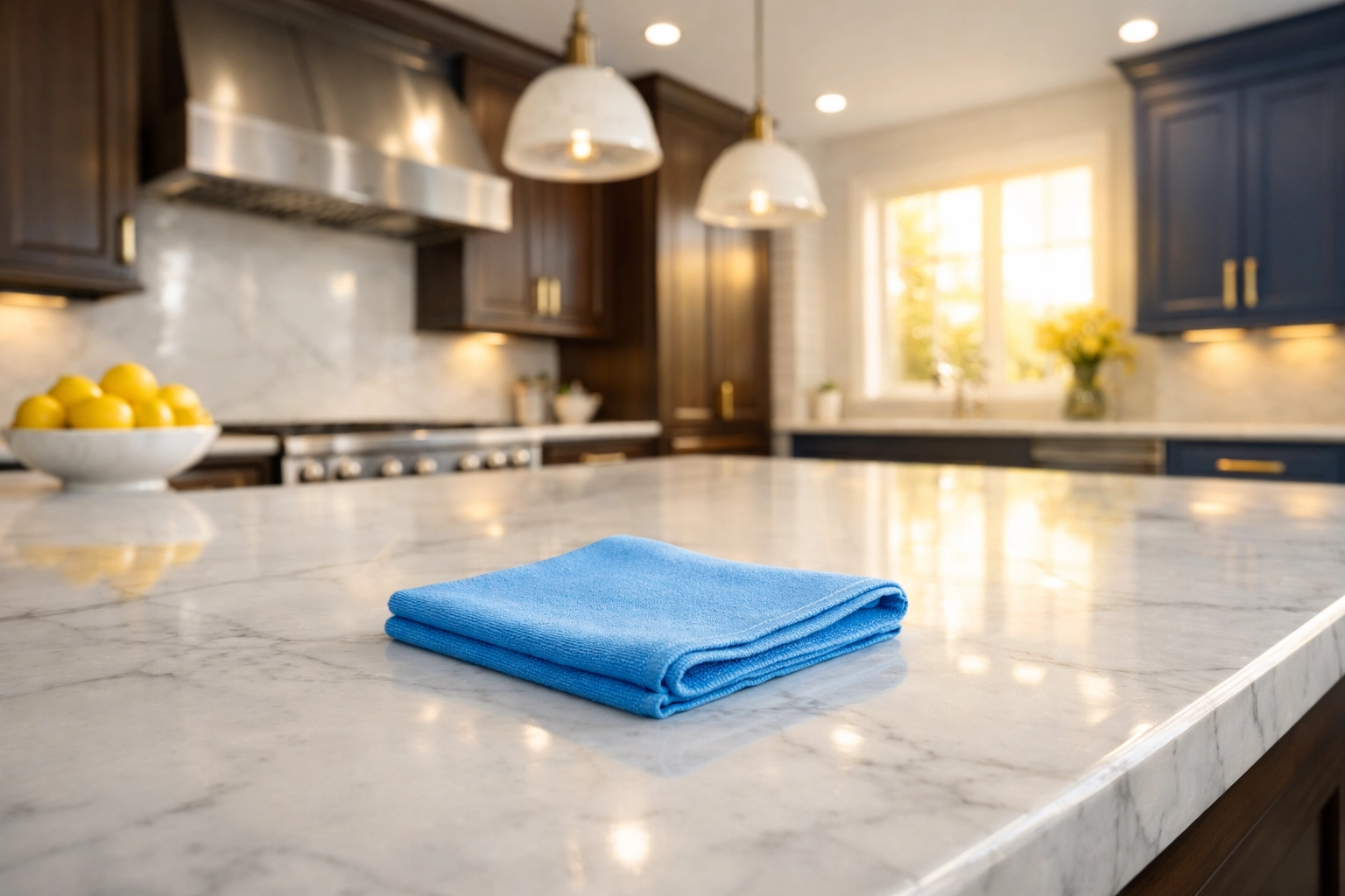 Professional deep cleaning your Fitchburg home kitchen with surface-safe specialized products.