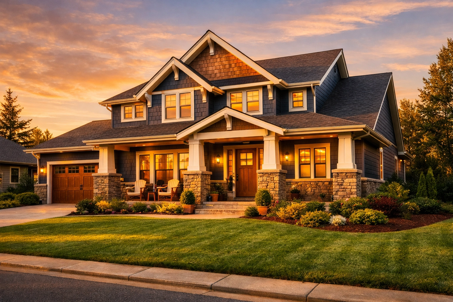 Modern craftsman-style home in a quiet High Point NC neighborhood, showcasing real estate value.