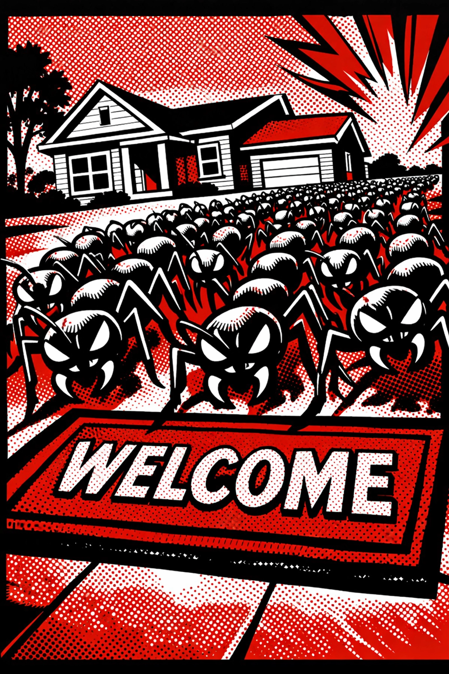 Ants invading a home entrance, highlighting the need for pest control in Walker County AL.