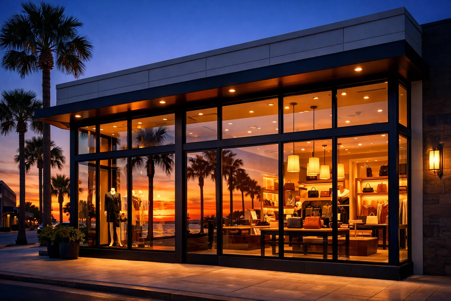 Modern boutique storefront in Venice FL representing a successful and optimized Google Business Profile.