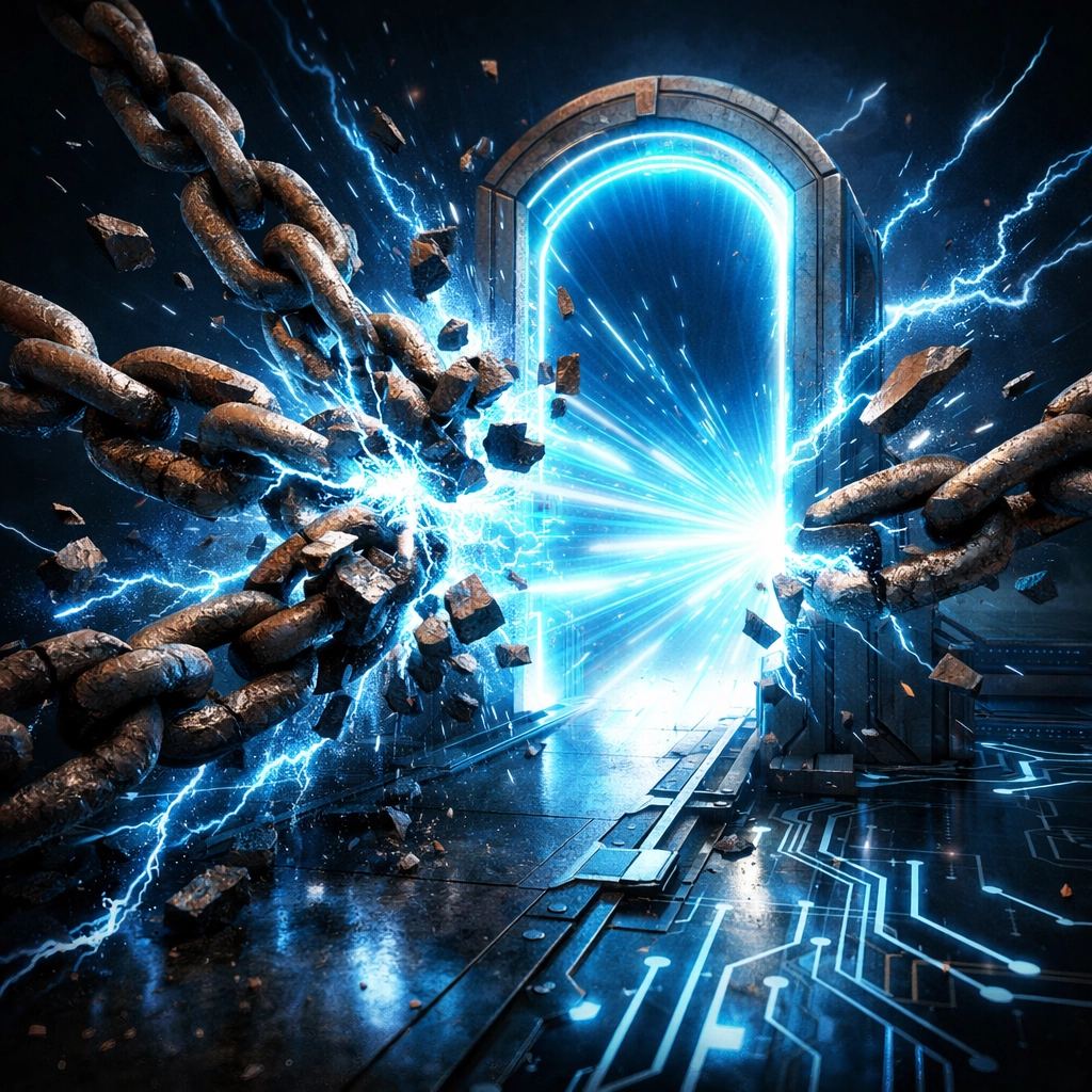 Web3 energy shattering legacy bank fee chains for efficient Solana gas-only crypto transfers.