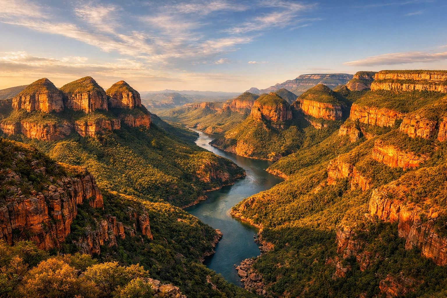 Panoramic view of the Three Rondavels in South Africa, one of the world's best photography locations.
