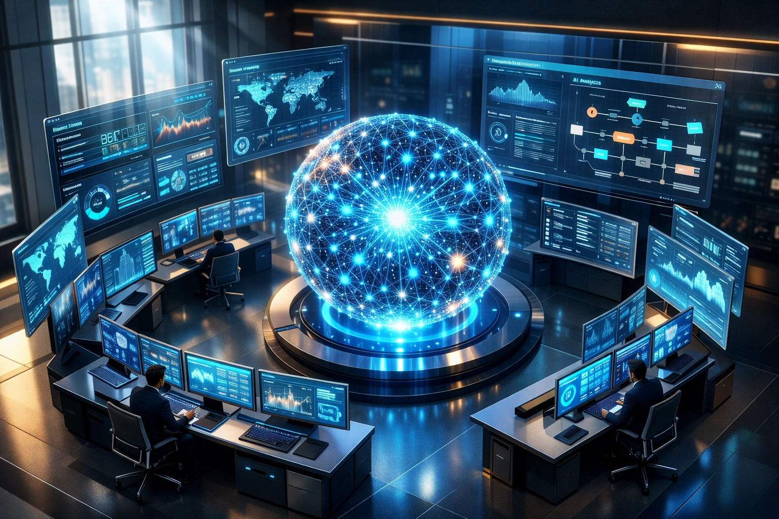 ServiceNow ITOM operations center with AI-driven monitoring and automated workflows